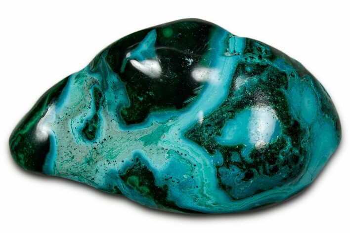 Vibrant Polished Malachite with Chrysocolla - DR Congo #336873